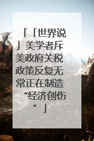 「世界说」美学者斥美政府关税政策反复无常正在制造“经济创伤”