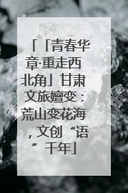 「青春华章·重走西北角」甘肃文旅嬗变：荒山变花海，文创“语”千年