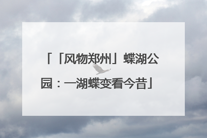 「风物郑州」蝶湖公园：一湖蝶变看今昔