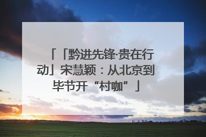 「黔进先锋·贵在行动」宋慧颖：从北京到毕节开“村咖”