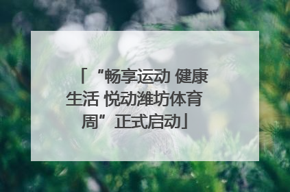 “畅享运动 健康生活 悦动潍坊体育周”正式启动