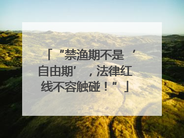 “禁渔期不是‘自由期’，法律红线不容触碰！”