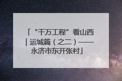 “千万工程”看山西｜运城篇（之二）——永济市东开张村