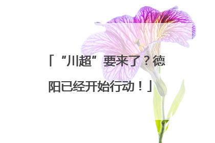 “川超”要来了？德阳已经开始行动！