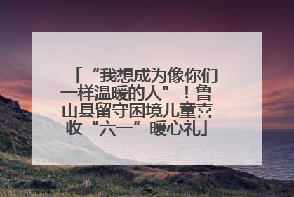 “我想成为像你们一样温暖的人”！鲁山县留守困境儿童喜收“六一”暖心礼