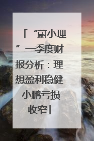 “蔚小理”一季度财报分析：理想盈利稳健 小鹏亏损收窄