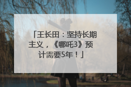 王长田：坚持长期主义，《哪吒3》预计需要5年！