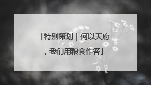 特别策划｜何以天府，我们用粮食作答