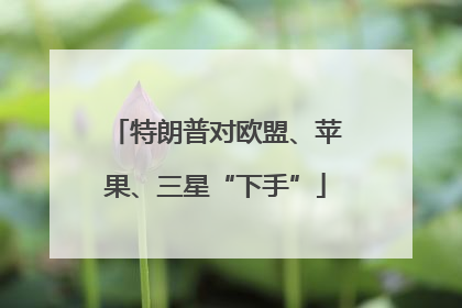 特朗普对欧盟、苹果、三星“下手”