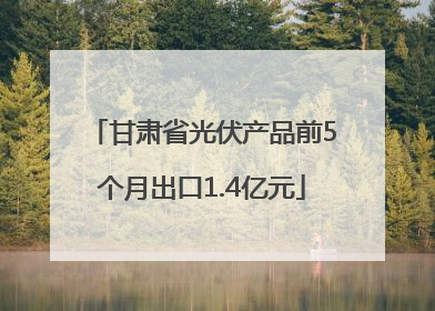甘肃省光伏产品前5个月出口1.4亿元