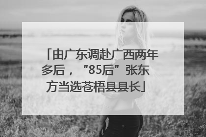 由广东调赴广西两年多后，“85后”张东方当选苍梧县县长