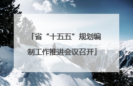 省“十五五”规划编制工作推进会议召开
