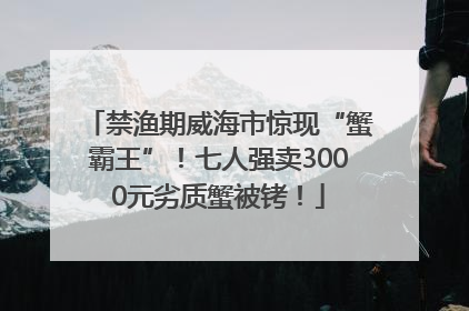 禁渔期威海市惊现“蟹霸王”！七人强卖3000元劣质蟹被铐！