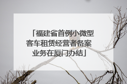 福建省首例小微型客车租赁经营者备案业务在厦门办结