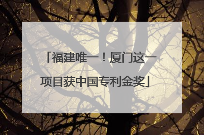 福建唯一！厦门这一项目获中国专利金奖