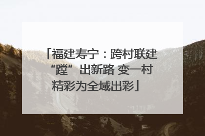 福建寿宁：跨村联建“蹚”出新路 变一村精彩为全域出彩