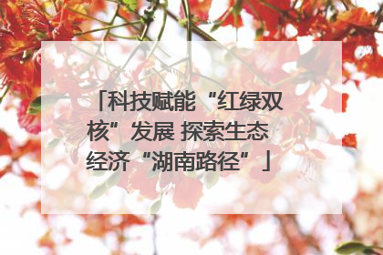 科技赋能“红绿双核”发展 探索生态经济“湖南路径”