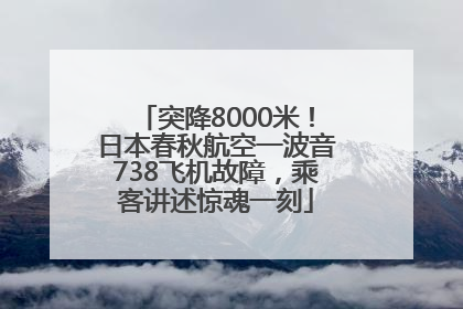 突降8000米！日本春秋航空一波音738飞机故障，乘客讲述惊魂一刻