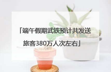 端午假期武铁预计共发送旅客380万人次左右