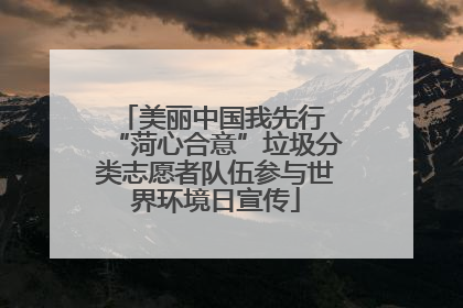 美丽中国我先行 “菏心合意”垃圾分类志愿者队伍参与世界环境日宣传