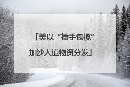 美以“插手包揽”加沙人道物资分发