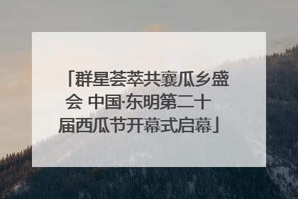 群星荟萃共襄瓜乡盛会 中国·东明第二十届西瓜节开幕式启幕