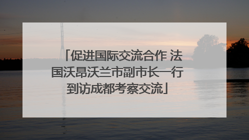 促进国际交流合作 法国沃昂沃兰市副市长一行到访成都考察交流