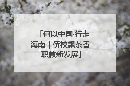 何以中国·行走海南｜侨校飘茶香 职教新发展