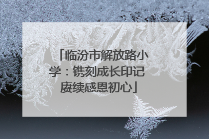 临汾市解放路小学：镌刻成长印记 赓续感恩初心