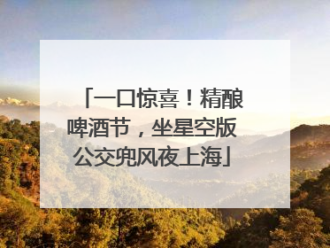 一口惊喜！精酿啤酒节，坐星空版公交兜风夜上海