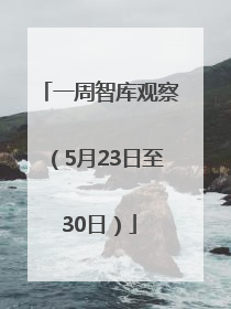 一周智库观察（5月23日至30日）