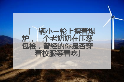 一辆小三轮上摆着煤炉，一个老奶奶在压葱包桧，曾经的你是否穿着校服等着吃