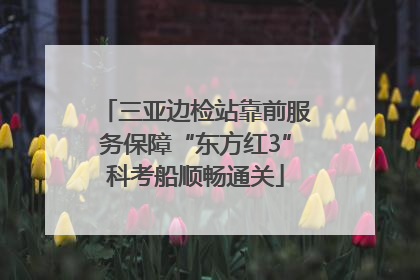 三亚边检站靠前服务保障“东方红3”科考船顺畅通关