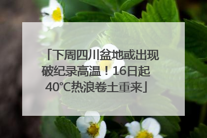 下周四川盆地或出现破纪录高温！16日起40℃热浪卷土重来