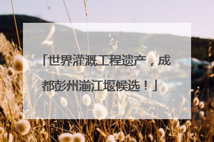 世界灌溉工程遗产，成都彭州湔江堰候选！