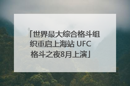 世界最大综合格斗组织重启上海站 UFC格斗之夜8月上演