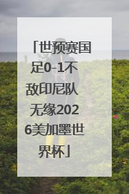 世预赛国足0-1不敌印尼队 无缘2026美加墨世界杯