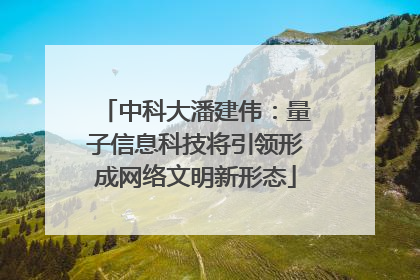 中科大潘建伟：量子信息科技将引领形成网络文明新形态