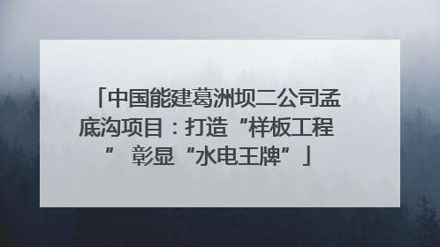 中国能建葛洲坝二公司孟底沟项目：打造“样板工程” 彰显“水电王牌”