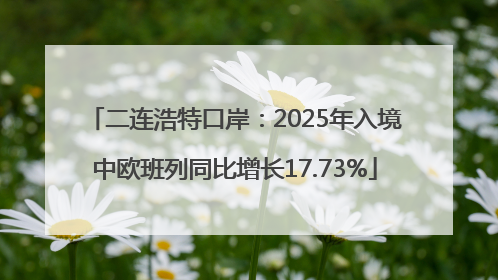 二连浩特口岸：2025年入境中欧班列同比增长17.73%