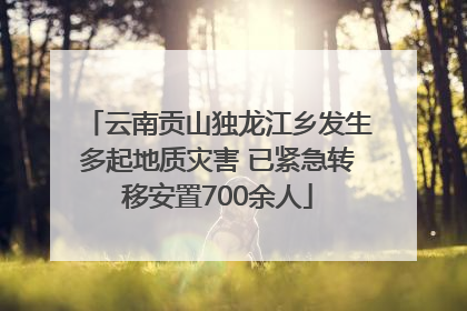 云南贡山独龙江乡发生多起地质灾害 已紧急转移安置700余人