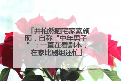 井柏然晒宅家素颜照，自称“中年男子”：一直在看剧本，在家比剧组还忙