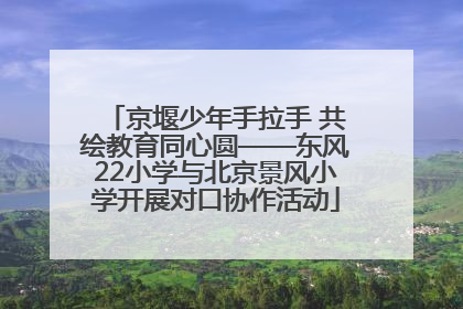 京堰少年手拉手 共绘教育同心圆——东风22小学与北京景风小学开展对口协作活动