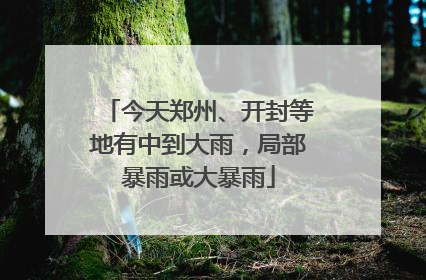 今天郑州、开封等地有中到大雨，局部暴雨或大暴雨