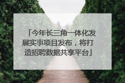 今年长三角一体化发展实事项目发布,将打造招聘数据共享平台