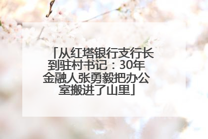 从红塔银行支行长到驻村书记：30年金融人张勇毅把办公室搬进了山里
