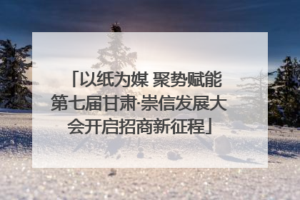 以纸为媒 聚势赋能 第七届甘肃·崇信发展大会开启招商新征程