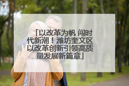 以改革为帆 闯时代新潮！潍坊奎文区以改革创新引领高质量发展新篇章