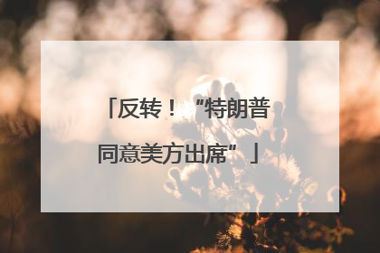 反转！“特朗普同意美方出席”