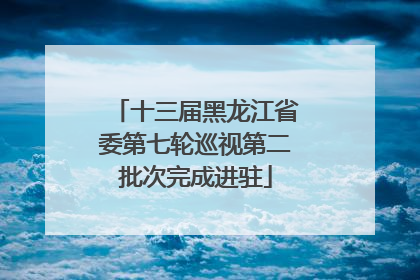 十三届黑龙江省委第七轮巡视第二批次完成进驻